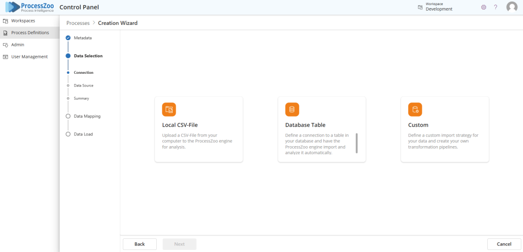 Data Source Type Selection