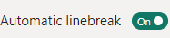 Automatic line break setting example