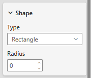Shape type settings