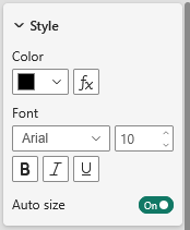 Text style settings