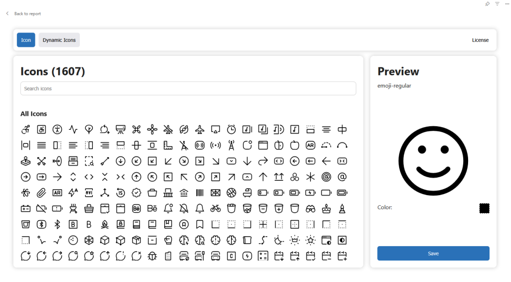 Icon selection interface in Focus Mode