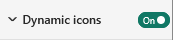 Dynamic Icons settings top level