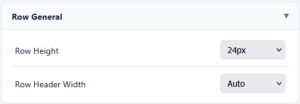 Row Format settings